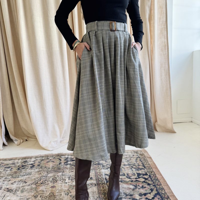 Lanie Plaid Midi Skirt