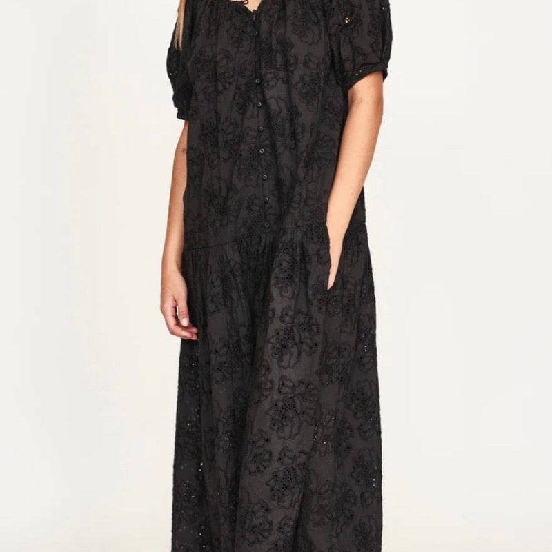 Mirth Capri Dress In Black Eyelet