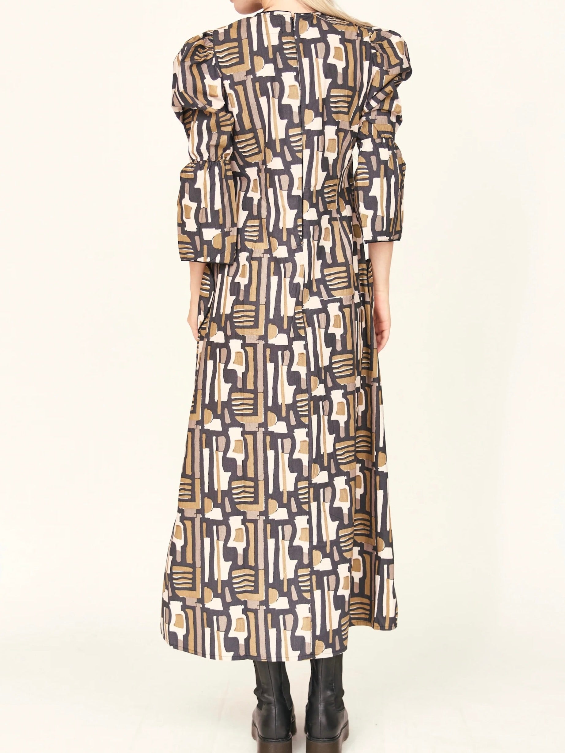 Mirth Cassis Dress in Olive Labyrinth - Image 3