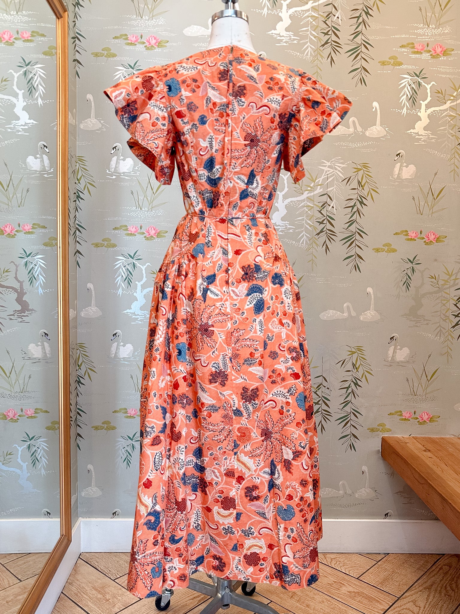 Ulla Johnson Darya Drop Waist Midi Dress - Coral Peony - Image 6