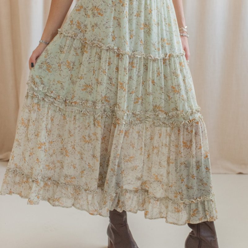 Addie Tiered Midi Skirt