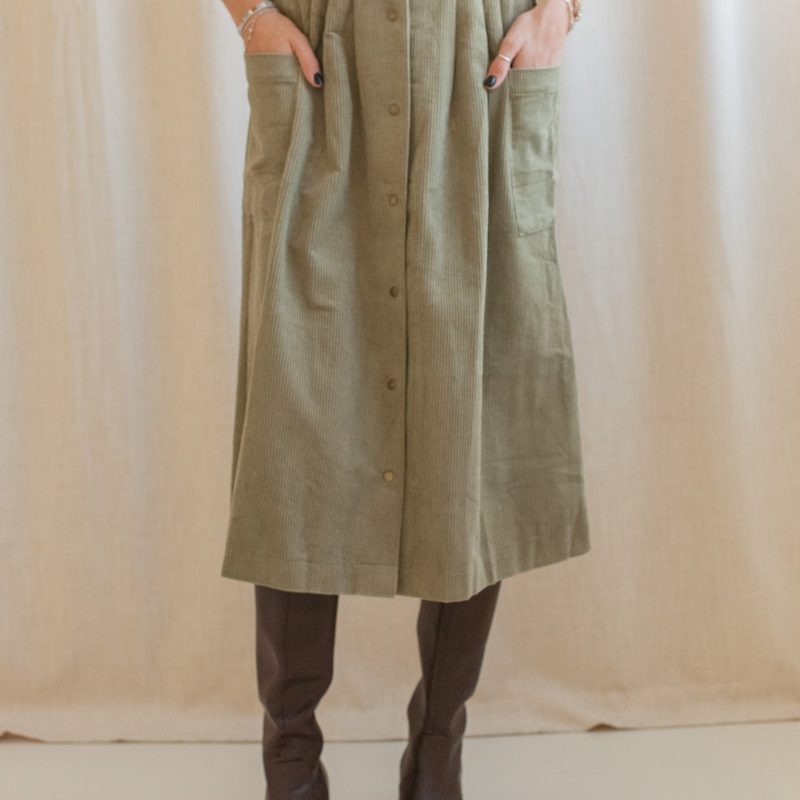 Meredith Corduroy Midi Skirt