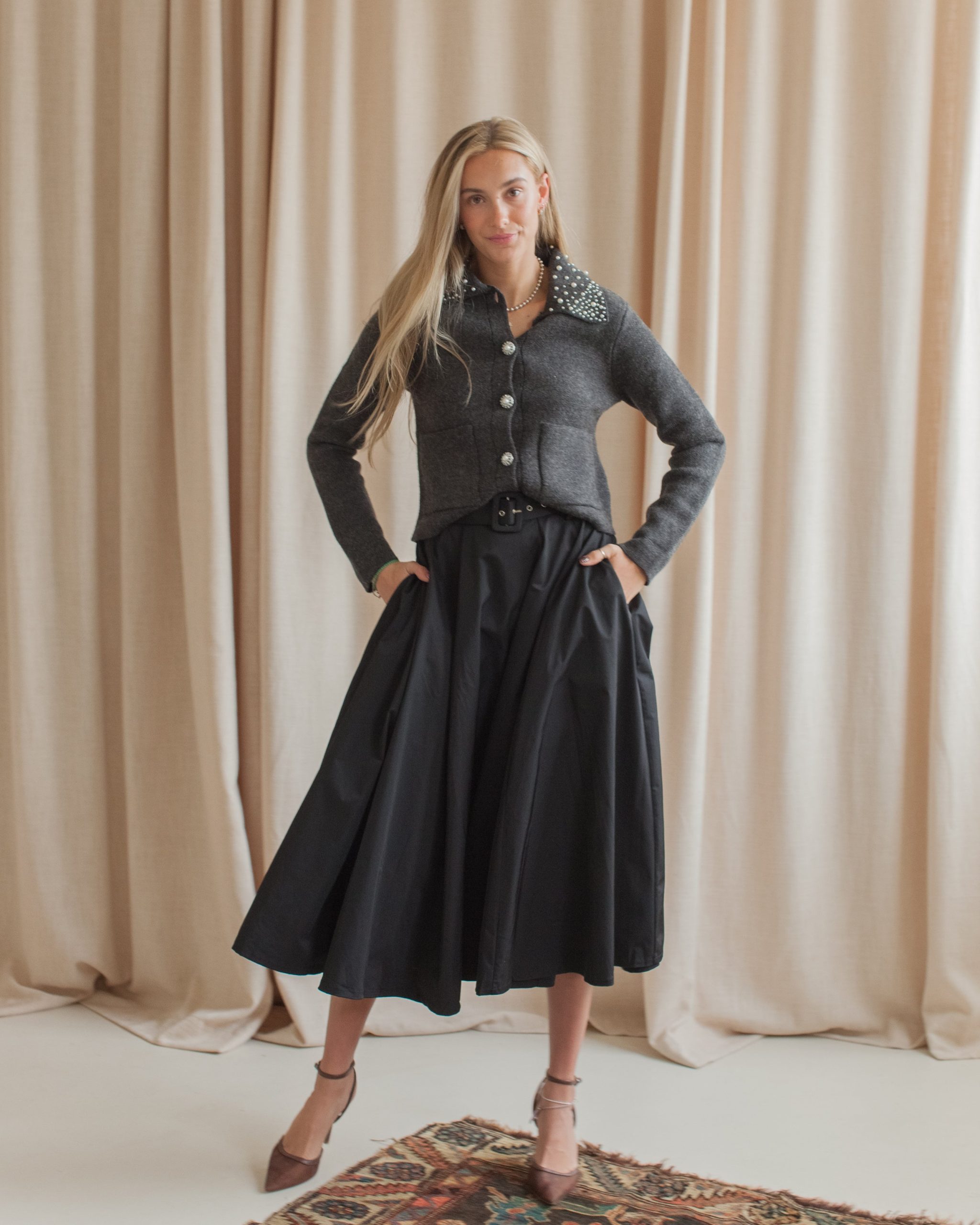 Madison Midi Skirt - Black - Image 3