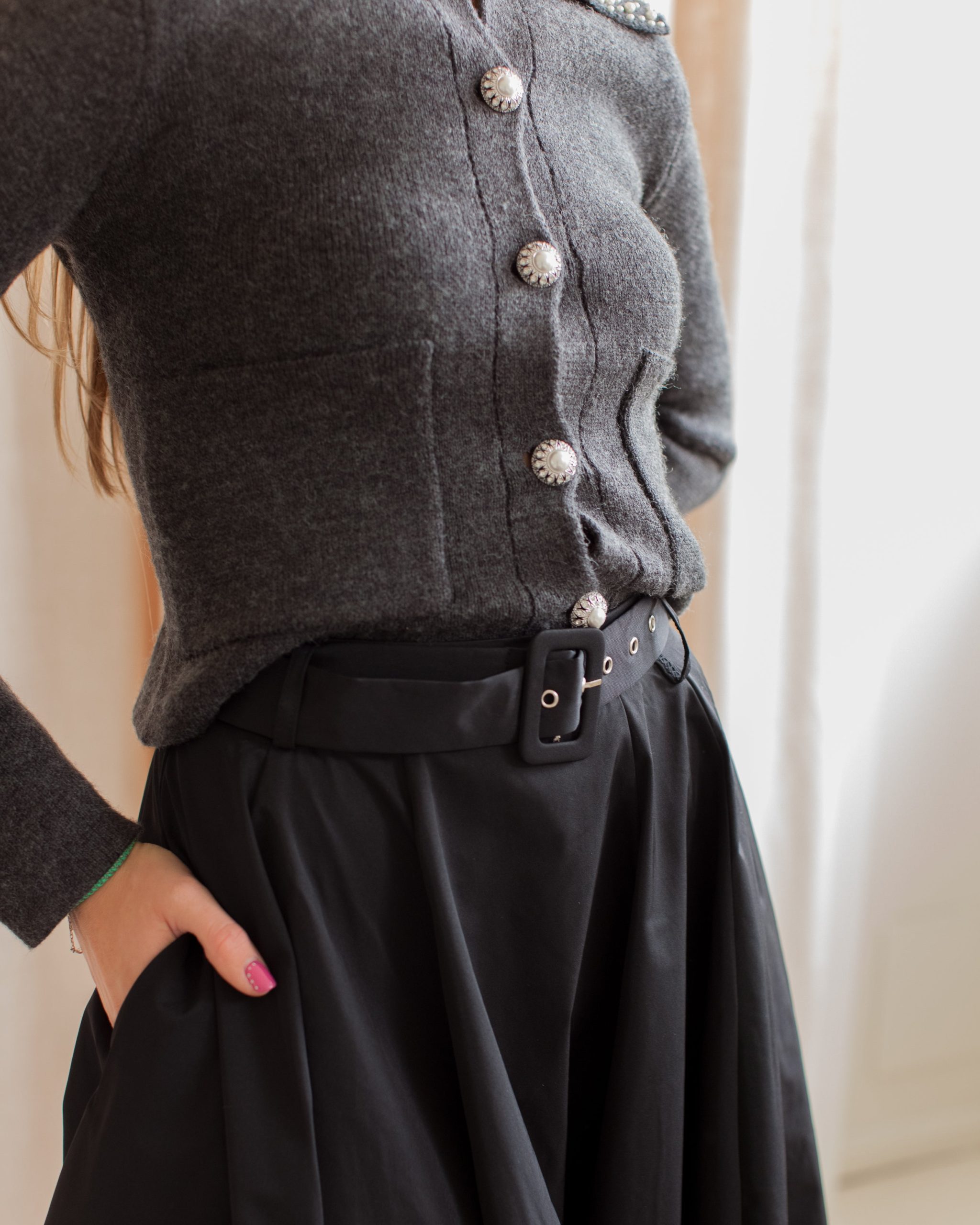 Madison Midi Skirt - Black - Image 4