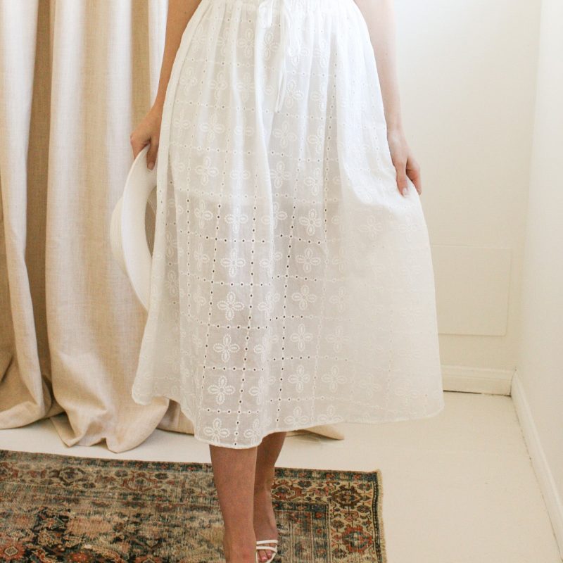 Carolina Eyelet Midi Skirt