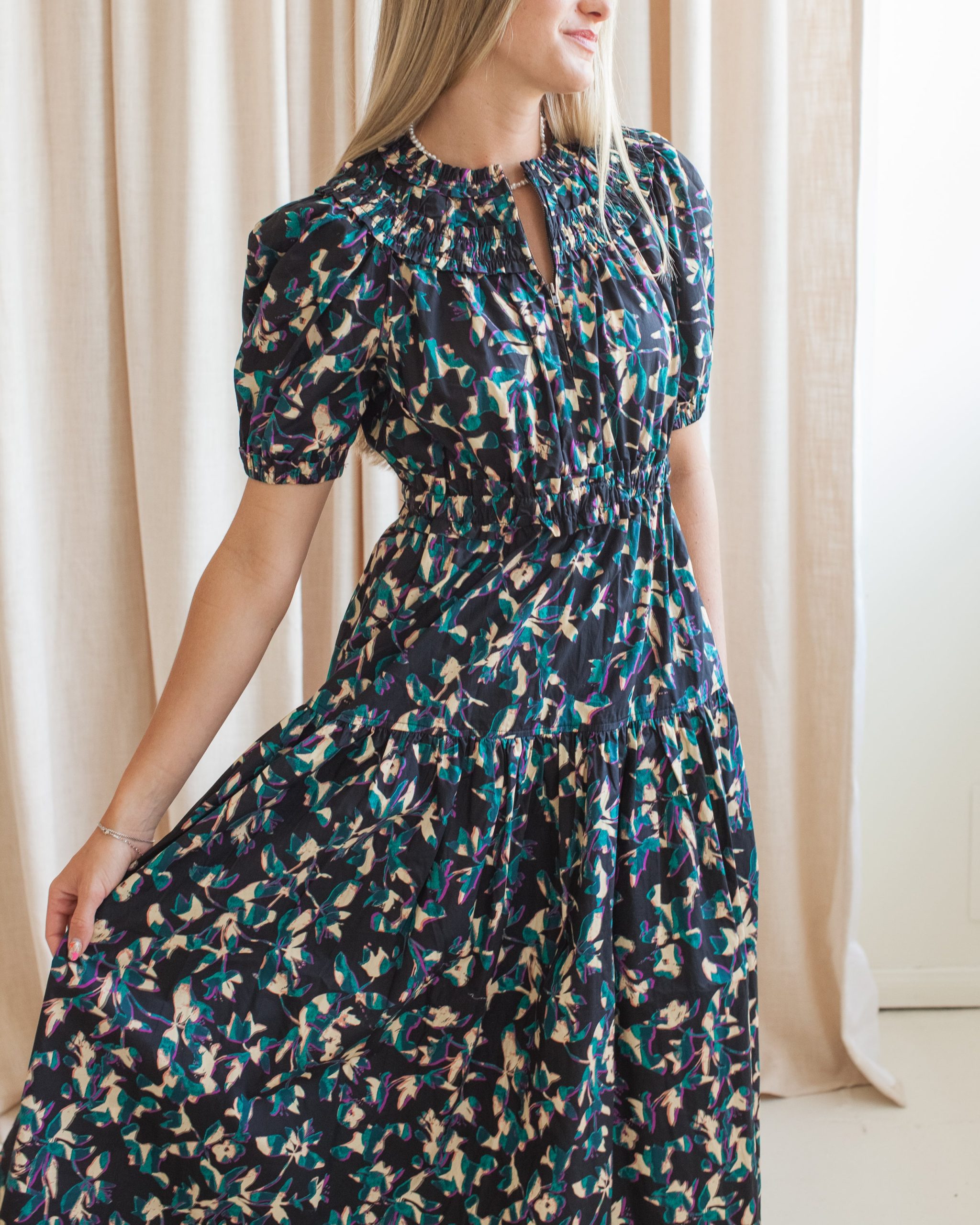 Ulla Johnson Othella Short Sleeve Midi Dress- Kaleidoscope - Image 2