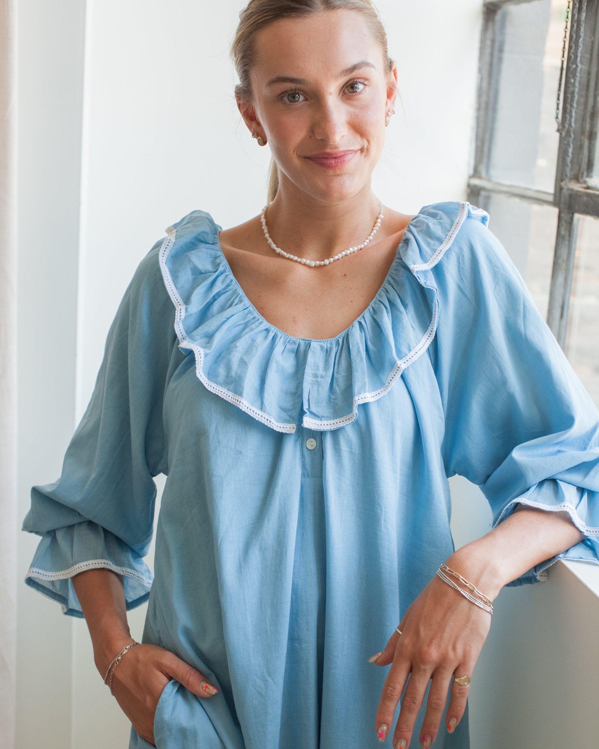 Maison de Frédéric Bennet House Dress- Sky - Image 4